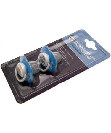 Manchester City Football Club Official Pack of 2 Silicone Baby Soothers | UEFA Licensed Dummies for Infants - Buy Online on GoSupps.com