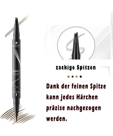 Linble 2in1 natural look microblading eyebrow pencil with fork and pointed variants hairlike strokes eyebrow pen color 3 gray 3 Dark gray - Buy Online on GoSupps.com