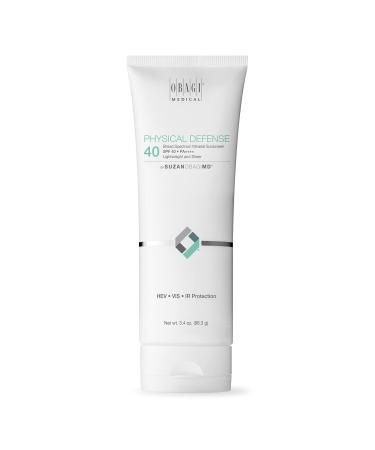 SUZANOBAGIMD Physical Defense Broad Spectrum Mineral Sunscreen  SPF 40 - Mineral Face Sunscreen  Zinc Oxide And Titanium Dioxide Sunscreen for UVA and UVB Protection  Hypoallergenic - 3.4 oz