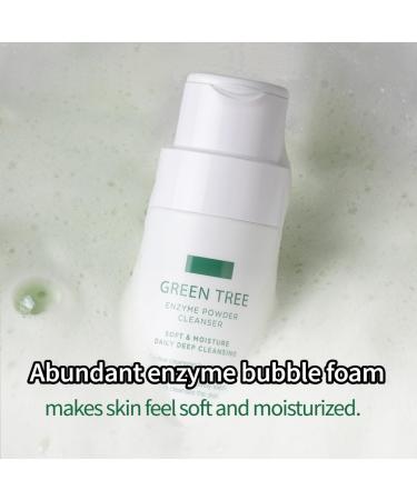 Green Tree Enzyme Powder Cleanser | Gentle Exfoliating Face Wash with Hyaluronic Acid for Dry Skin | Super-Hydrating Makeup Remover - Buy Online on GoSupps.com