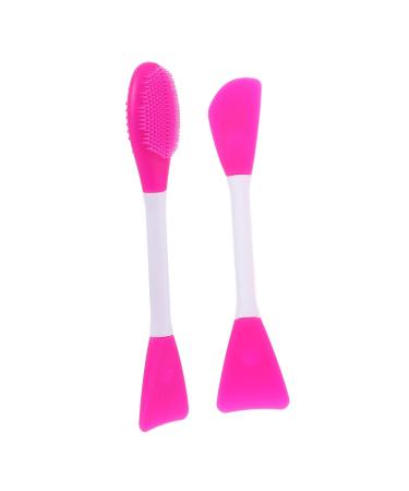 Housoutil 1 Film Stick Set Silicone Brush Mud Brush Double-head Brush Brush Portable Brush Double-head Applicator Brush Cosmetic Brush Purple Plastic Double Brush Skin Care