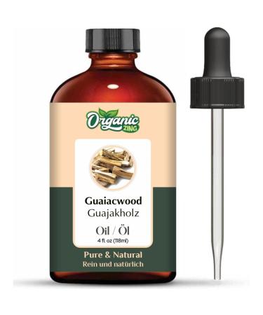 ORGANIC ZING Organic Zing Guaiacwood Wood Oil (Bulnesia Sarmientoi) - Pure Natural Essential Oil for Skin Care Aroma & Diffusers - 4 oz