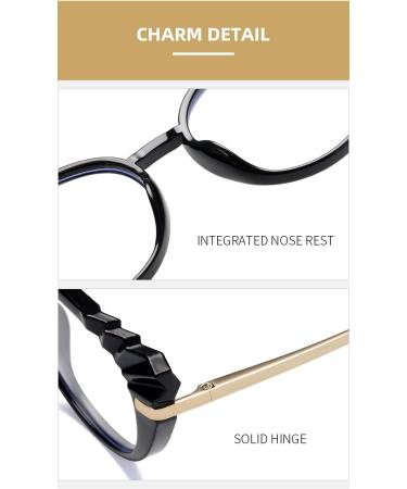 SERONI Metal Temples TR90 Cat Eye Blue Light Blocking Glasses - UV Protection for Men & Women - Stylish Black 62mm Reading Glasses - Buy Online on GoSupps.com