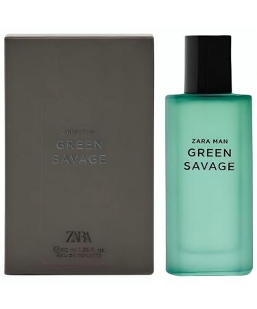 Zara Man Green Savage Cologne for Men EDT Eau De Toilette 40 ML (1.35 FL OZ)