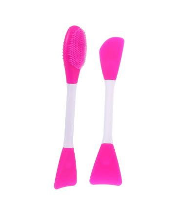 Ipetboom Skincare Tools 1 Film Stick Set Silicone Brush Double-head Applicator Brush Brush Brush Skin Care Beauty Tool Double-head Brush Portable Brush Purple Cosmetic Care Brush Plastic