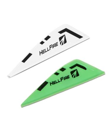 New Archery Products Bow Hunting Shooting Target Hellfire 2" Plastic Arrow Fletching Vanes, Pack of 36, 12 White/24 Green 12 White/24 Orange