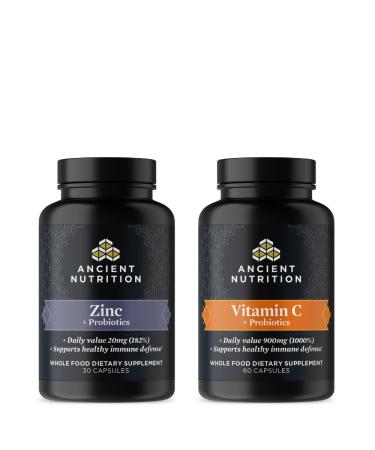 Ancient Nutrition Zinc 30 Count + Vitamin C (60 Count)