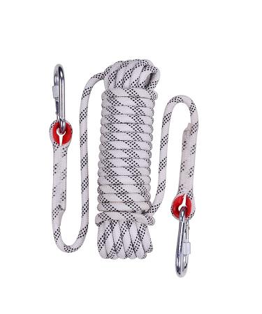 NorthPada High Strength Polyester Rock Static Climbing Rope, Boat Anchor Marine Rope, Dock Lines, Arborist Bull Rope, Tree Cutting/Climbing Rope, Hoist Rigging Line White 65FT-10mm
