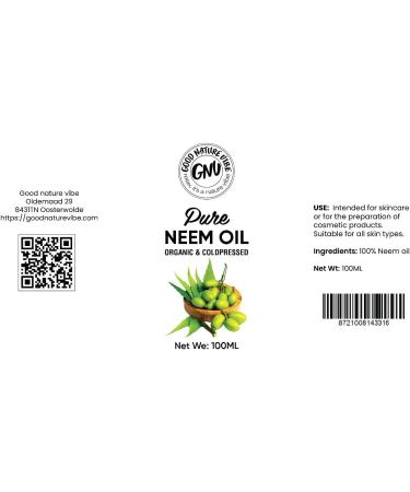 Good Nature Vibe Neem Oil 100 Pure Cold Pressed Natural Oil For Skin Hair Plant Care and Pets 100 ml - Buy Online on GoSupps.com