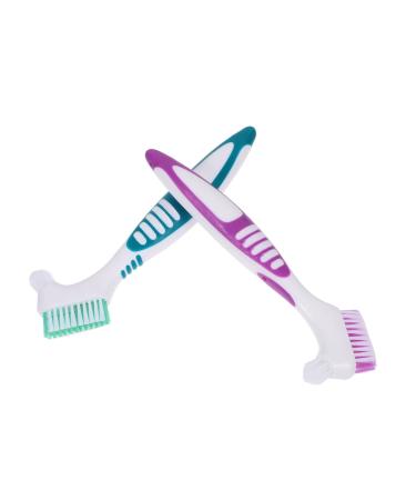 Sewoart 2 piece of prosthesis cleaning brush prosthesis brush soft prosthesis brushes prosthesis cleaning tools gum toothbrush prosthesis brush toothbrush portable