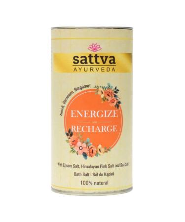 Sattva Energize & Recharge Bath Salt and Foot Bath Salt Relaxation Bath with Bergamot Fragrance 100% Natural Bath Crystals from Epsom Salt Himalayan Salt and Sea Salt for Men and Women 300 g