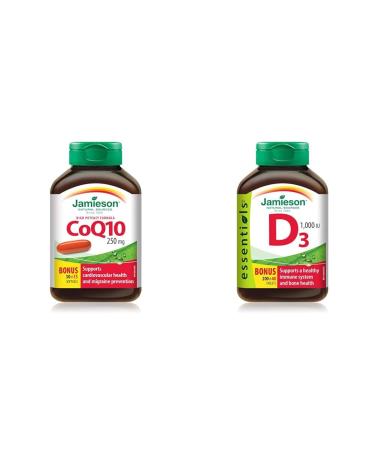 CoQ10 250 mg Extra Strength - Coenzyme Q10 Non-GMO Gluten-Free & Vitamin D3 1 000 IU 240 Count (Pack of 1)