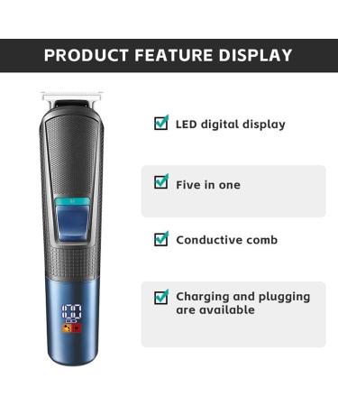 Professional Hair Clippers for Men - 5-in-1 Rechargeable Trimmer | Multi-Functional Electric Shaving & Grooming Tool - Buy Online on GoSupps.com