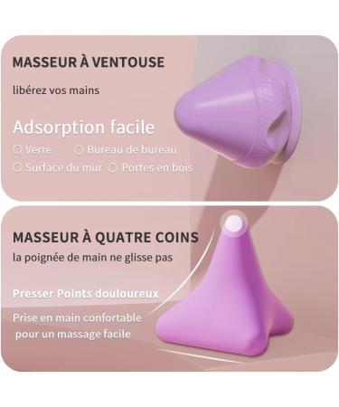2xk-Nov 2-Part Trigger Point Massager with Suction Cup Back Neck & Full Body Pain Relief | Purple - Buy Online on GoSupps.com