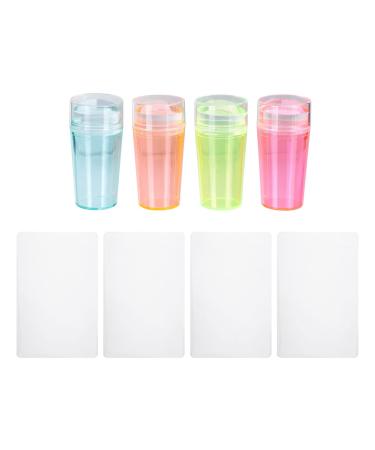 Beaupretty 4 sets nail stamp pressure plate stamp made of silicone nail art stamp heads nail art scraps manicure pressure tools stamp for nail transfer child accessories pebble gel fluorescence