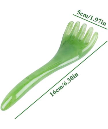 Massagers Gua Sha Comb - Resin Beeswax Facial Massage Tool | 5 Claw Body Scratch Comb in Jade Green for Soothing Skincare - Buy Online on GoSupps.com