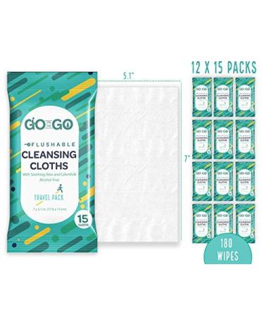 Biodegradable Alcohol-Free Flushable Wet Wipes for Travel | Soothing Aloe & Calendula | 180 Wipes | Made in USA - Buy Online on GoSupps.com