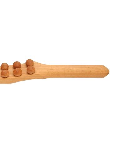 Wooden Massage Roller & Gua Sha Stick | 20 Beads for Muscle Relaxation - Back Stomach & Shoulder Relief - Buy Online on GoSupps.com