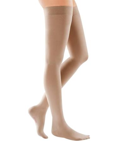Compression Stockings Mediven Comfort - AG Thigh High Stockings KKL1 I Black Open Toe Short with Multifunctional Adhesive Band - Buy Internationally - Buy Online on GoSupps.com