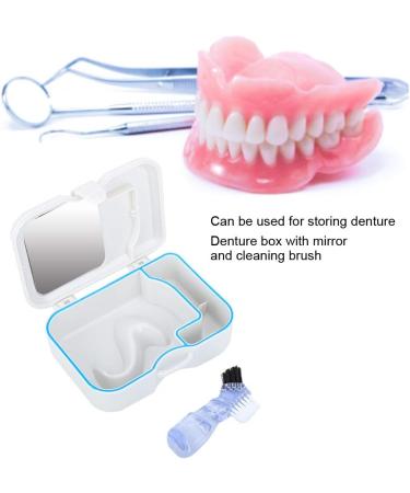Ververt Touch Denture Box with Mirror - Durable Storage Case for False Teeth 4.7 x 3.5 Inches White & Clear - Ideal Denture Storage Solution - Buy Online on GoSupps.com