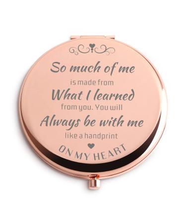 Dyukonirty Teacher Gifts for Women from Student Rose Gold Compact Mirror Teachers Day Gifts Thanksgiving Gifts Birthday Gifts Wedding Gifts Graduation Gifts Unique Travel Mirror Gifts