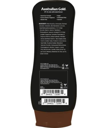 Australian Gold SPF 30 Sun Lotion with Instant Bronzer - 237 ml - Buy Online on GoSupps.com