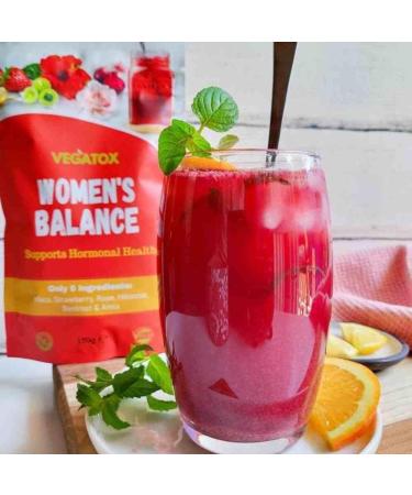 Women's Balance Superfood Powder - Natural Hormone Support & PMS Relief with Maca, Hibiscus, Beetroot - Vegatox - 30 Servings - Buy Online on GoSupps.com