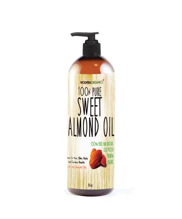 Molivera Organics Sweet Almond Oil 16 fl oz. 100% Pure and Natural  Cold Pressed Moisturizer for Skin and Hair 16 Fl Oz (Pack of 1)