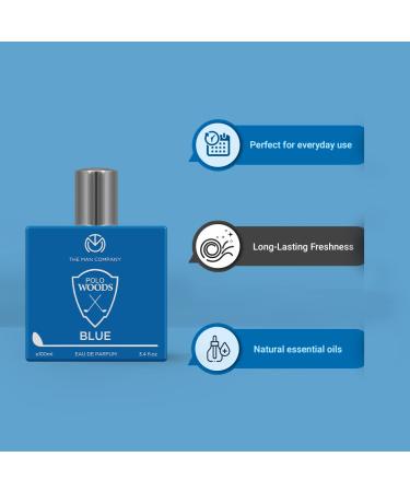 The Man Company EDP for men 100ml Polo Blue | Premium Perfume | Long-lasting Fragrance | Perfect For Men | Citrusy Marine and Musky | Made With Essential Oils - Buy Online on GoSupps.com