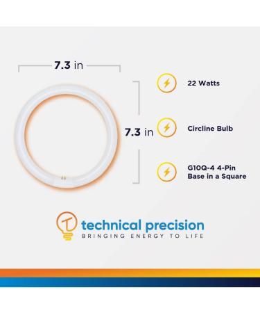 T5 22W Circular Bulb Replacement for Zadro 7-in Surround Light by Technical Precision Replacement Bulb for Lighted Mirror / Makeup Mirror - G10Q-4 4-Pin Base - 6500K Cool Daylight - 12000 Hours - Buy Online on GoSupps.com