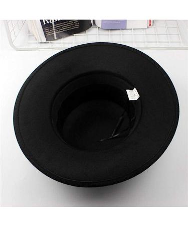 Classic Black Flat Top Fedora Hat for Unisex - Brim Church Derby Cap - Buy Online on GoSupps.com