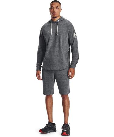 Under Armour Men's Rival Terry Shorts - Pitch Gray/Onyx White - Size Large - Buy Online on GoSupps.com
