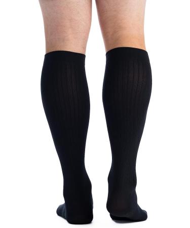 EvoNation Men's Knee High Compression Socks 20-30 mmHg - Large, Black - Buy Online on GoSupps.com