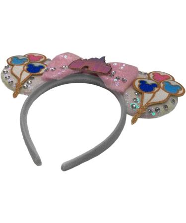 Iconic Disney Castle Display Mouse Inspired White Alice Headband With Big 5" Sequin Top Bow Handmade - Buy Online on GoSupps.com