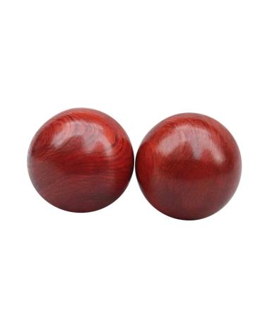 Hoement 2 Pieces Rosewood Hand Message Ball Message Roller For Classic Hand Message Ball Rosewood Handball 5cmX5cm Red