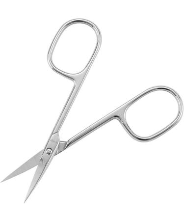 LIVINGO Premium Stainless Steel Manicure Nail Scissors | Multi-purpose Cuticle Grooming Kit for Eyebrow, Eyelash, Dry Skin | Curved Blade 3.5 inch Silver - Buy Online on GoSupps.com