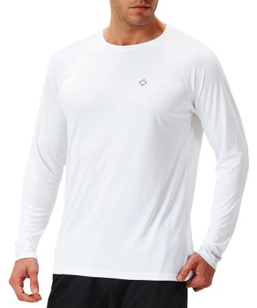 NAVISKIN Men's Rash Guard - UPF 50+ UV Protection Long Sleeve Swim Shirt Lightweight & Quick Dry White L - Buy Online on GoSupps.com