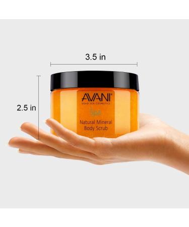 Avani Natural Mineral Body Scrub - Exfoliating Dead Sea Salt with Vitamin E & Jojoba | All Skin Types | Milk & Honey Formula - Buy Online on GoSupps.com