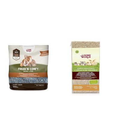 Living World 61267 Fresh 'N Comfy Bedding 50L (3050-Cubic Inch) Blue & Aspen Wood Shavings for Small Animals Bedding & Nesting Material 1200 Cubic Inches 50 l (Pack of 1) Bedding + Aspen Shavings Blue