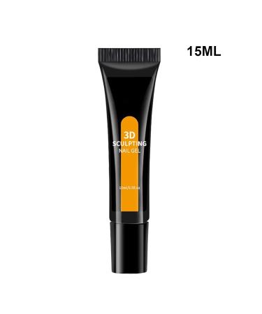Husoiuy 3D Non-Wipeable Nail Gel - 15ml - Clear Sculpting Nail Gel - For Chrome Powder and Rhinestones - Sticker for Birthday Wedding Holiday and Travel Decorations - Buy Online on GoSupps.com
