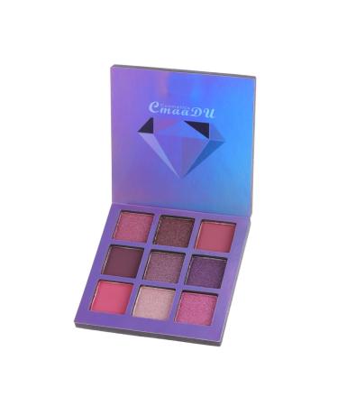 FOMIYES 9 Cosmetic Colors Diamond Bling Eyeshadow Pearlescent Shadow Eye Shimmer Metallic Glitter Makeup 1 count (Pack of 1) Purple