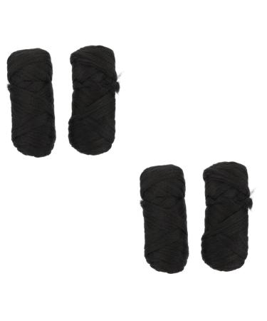 Beaupretty 4 Rolls Brazilian Wool Braid Natural Hair Wig Braid Hair Line Wig Hair Wire Long Straight Hair Wire Brazilian Wool Hair for Braids Hair Pin Women's Polypropylene Modeling Headband