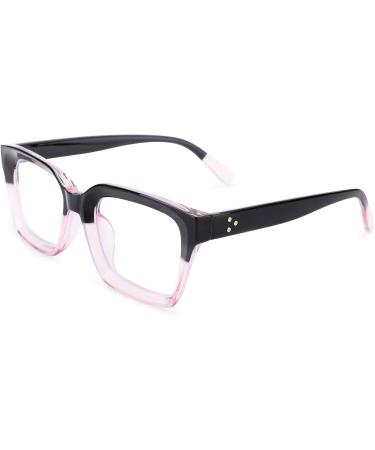 Per Acme Blue Light Filter Glasses | Unisex Anti-Reflective Computer Glasses | Large Frame B8 Black Pink 50mm - Buy Online on GoSupps.com