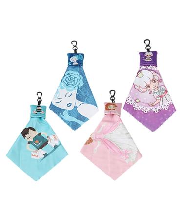 Healvian 4pcs Glasses Cleaning Cloth Keychain Portable Screen Lens Cleaner Wipes Eyeglass Cleaning Cloth Carabiner for Glasses Camera Lens Cell Phone B