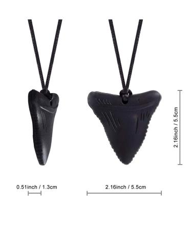 Shark Tooth Chew Necklace Set for Nail Biting & Teething - 4 PCS | Kids & Adults Therapy Tool for Autism & Sensory Chewing Needs - Buy Online on GoSupps.com