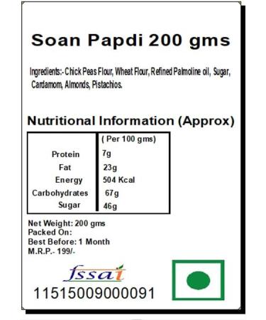 Ghasitaram Gifts Rakhi Gifts for Brothers Rakhi Sweets - Ghasitaram's Soan Papdi (200 GMS) with Rudraksh Rakhi - Buy Online on GoSupps.com