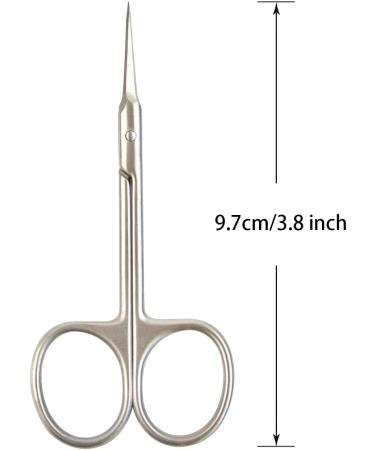 Cuticle Scissors Extra Fine Curved Small Scissors Multi-Purpose Professional Beauty Scissors for Men Women Eyebrow Scissors Eyelash Scissors Trimming Toe Nail Scissors (Straight Tip) Silver Cuticle Straight - Buy Online on GoSupps.com