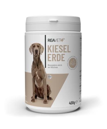 ReaVET Silica Powder for Dogs - 400g - Highly Dosed to Support Skin and Coat I BARF Supplement - Silicon - Healing Earth for Dogs - Support for Skin Function