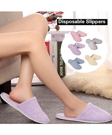 Buy 5 Pairs of Universal Disposable Hotel Slippers - High-Quality Anti-Slip Coral Fleece for Guests | Perfect for Parties & Events - Buy Online on GoSupps.com