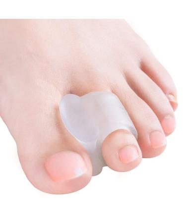 Welnove - 10 Pack Toe Separators Gel Toe Spacers Bunion Corrector(1st/2nd Toe) and Spreader for Bunions Overlapping Toes and Drift Pain Relief Pads - Clear Clear (Pack of 10)